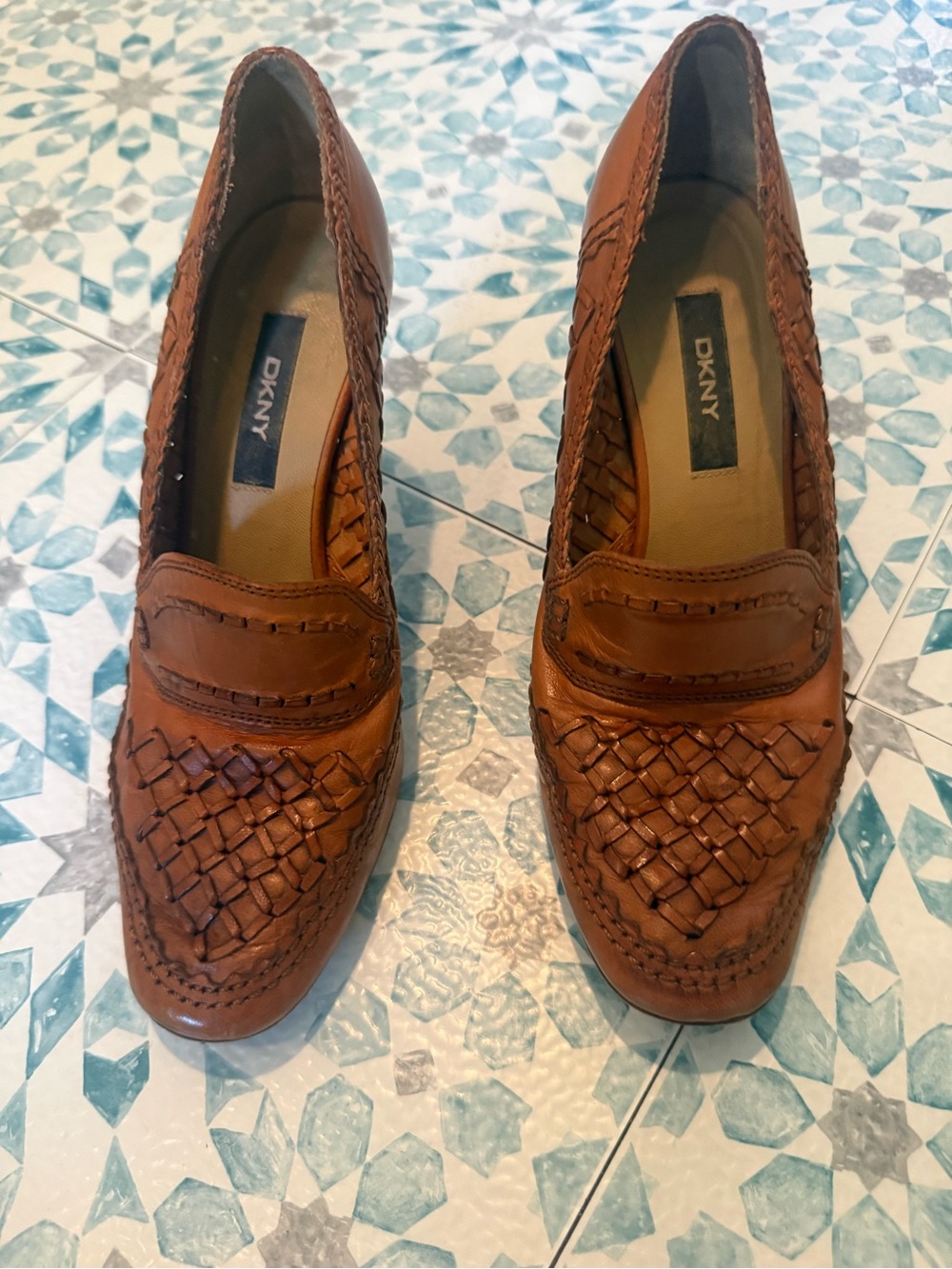 DKNY Women’s Woven Leather Loafers